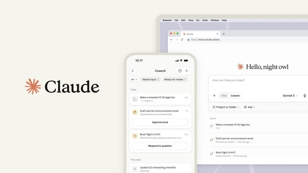 نسخه وب و موبایل پلتفرم Claude Cowork