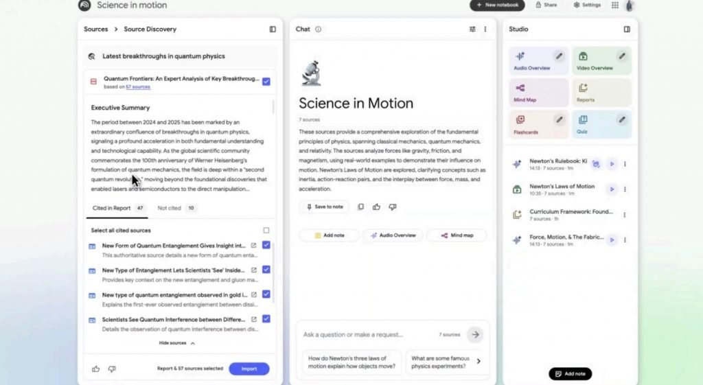 تحقیقات علمی NotebookLM