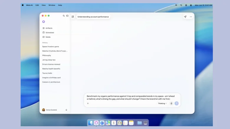 Meta AI اپلیکیشن برای مک