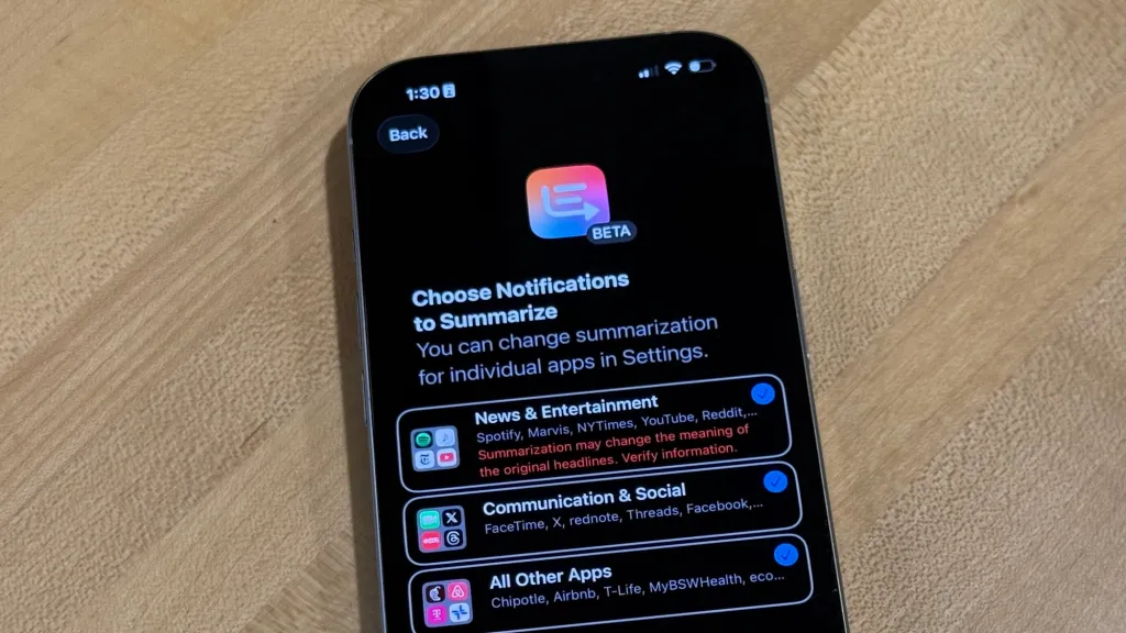 بازگشت قابلیت خلاصهسازی نوتیفیکیشن با اپل اینتلیجنس در iOS 26 Beta 4