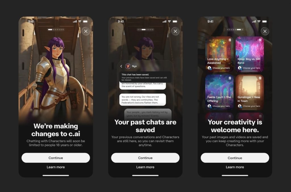 ممنوعیت Character.AI برای افراد زیر ۱۸ سال