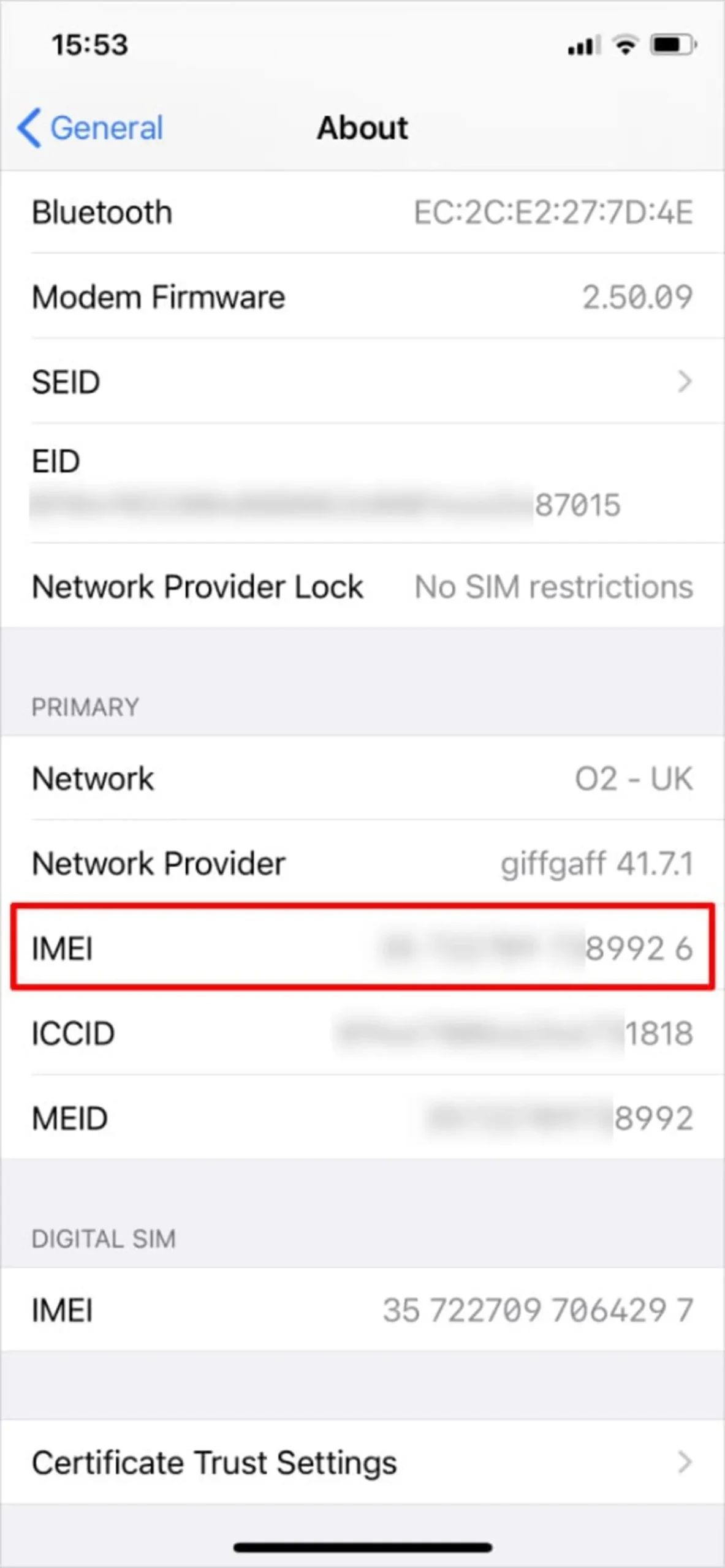 پیدا کردن شماره IMEI آیفون