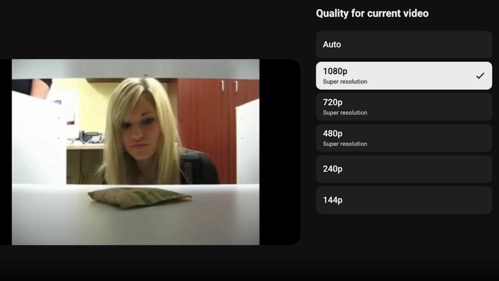 قابلیت Super Resolution یوتوب